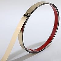 Vista 1 de Moldura y molduras de pared Acabado dorado metalizado similar a un espejo, diseño de despegar y pegar, 16.4 pies x 0.8 pulgadas [acero inoxidable]