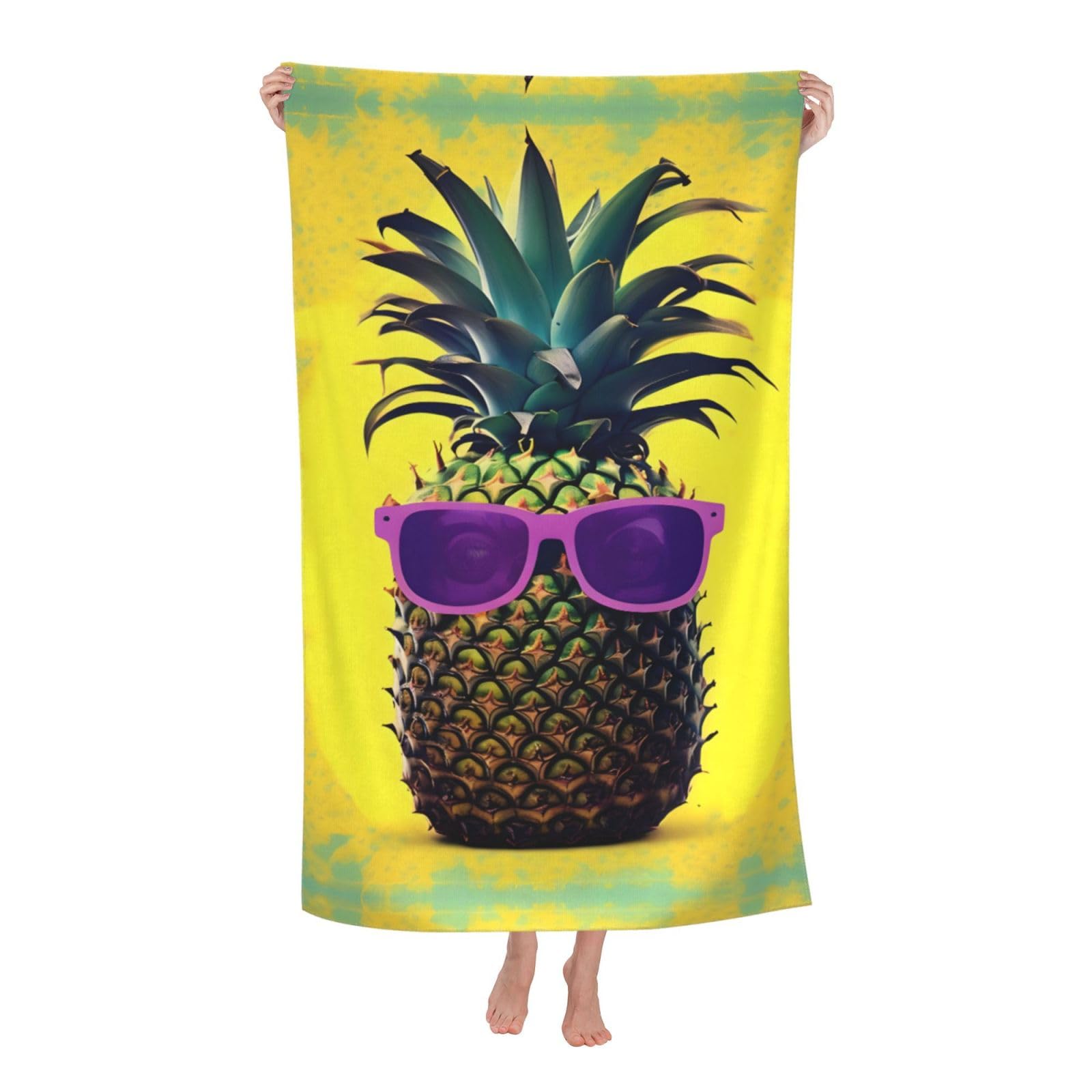 Oazcvbnn Women's White Psych Pineapple Quote Print Adult Beach Towel Summer Travel Pool Vacation Swimming Fitness Outdoor Adventures