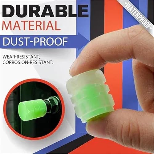 Miniatura 2 de GlowValve - Tapón de válvula que brilla en la oscuridad, tapones de válvula Webdiennuoc, tapones luminosos para válvulas de neumáticos, tapones