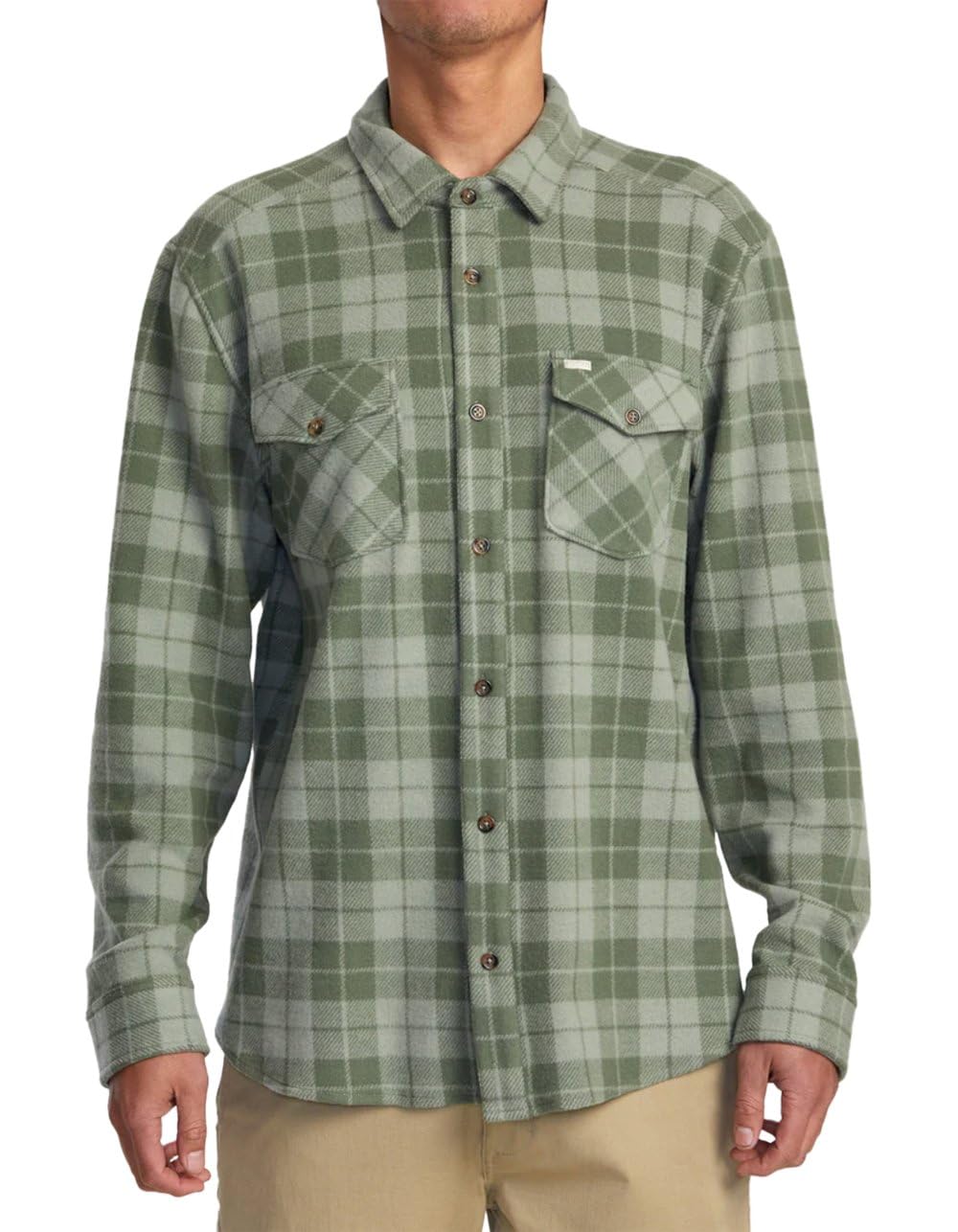 RVCA Herren Thatll Work Flannel Long Sleeve Woven Shirt Hemd mit Button-Down-Kragen