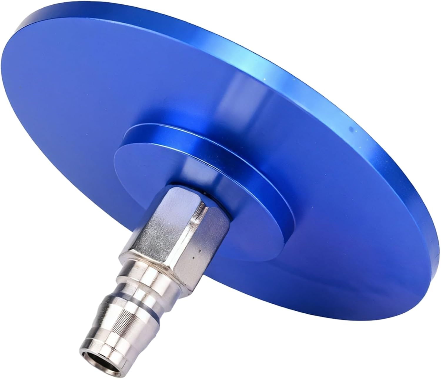 Vac-U-Lock Suction Cup Adaptor Connector, 10 cm Aluminum, Blue Quick Connection for Vac-U-Lock Machines, Metal Fitting for Air Tubing, Quality and Easy to Clean