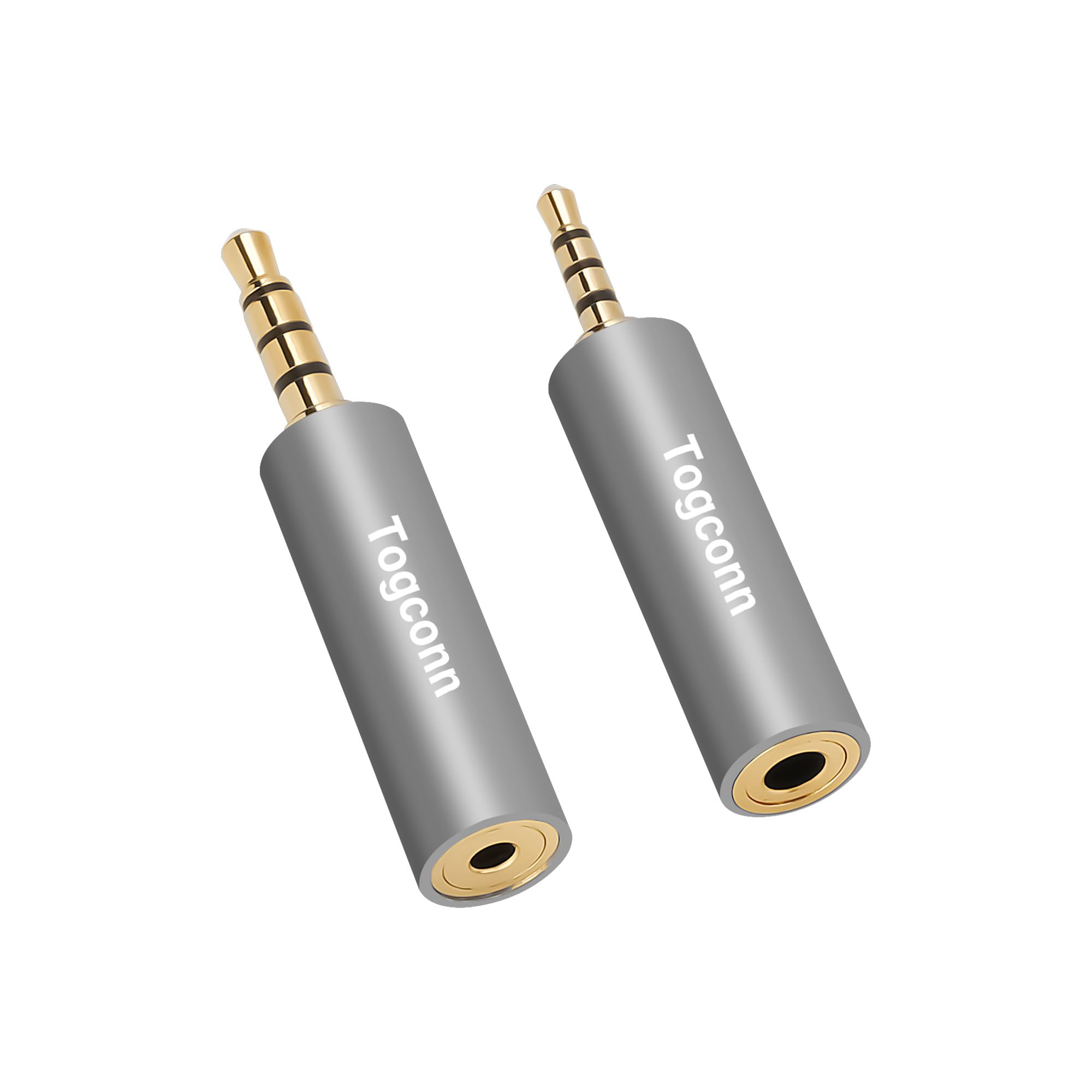 BUBUCAM 2.5mm Male To 3.5mm Female Audio Adapter, Gold Plated Jack Stereo Full Metal Connector Converter For Smartphones, Headphone, Mic, Tablets(2 Pack