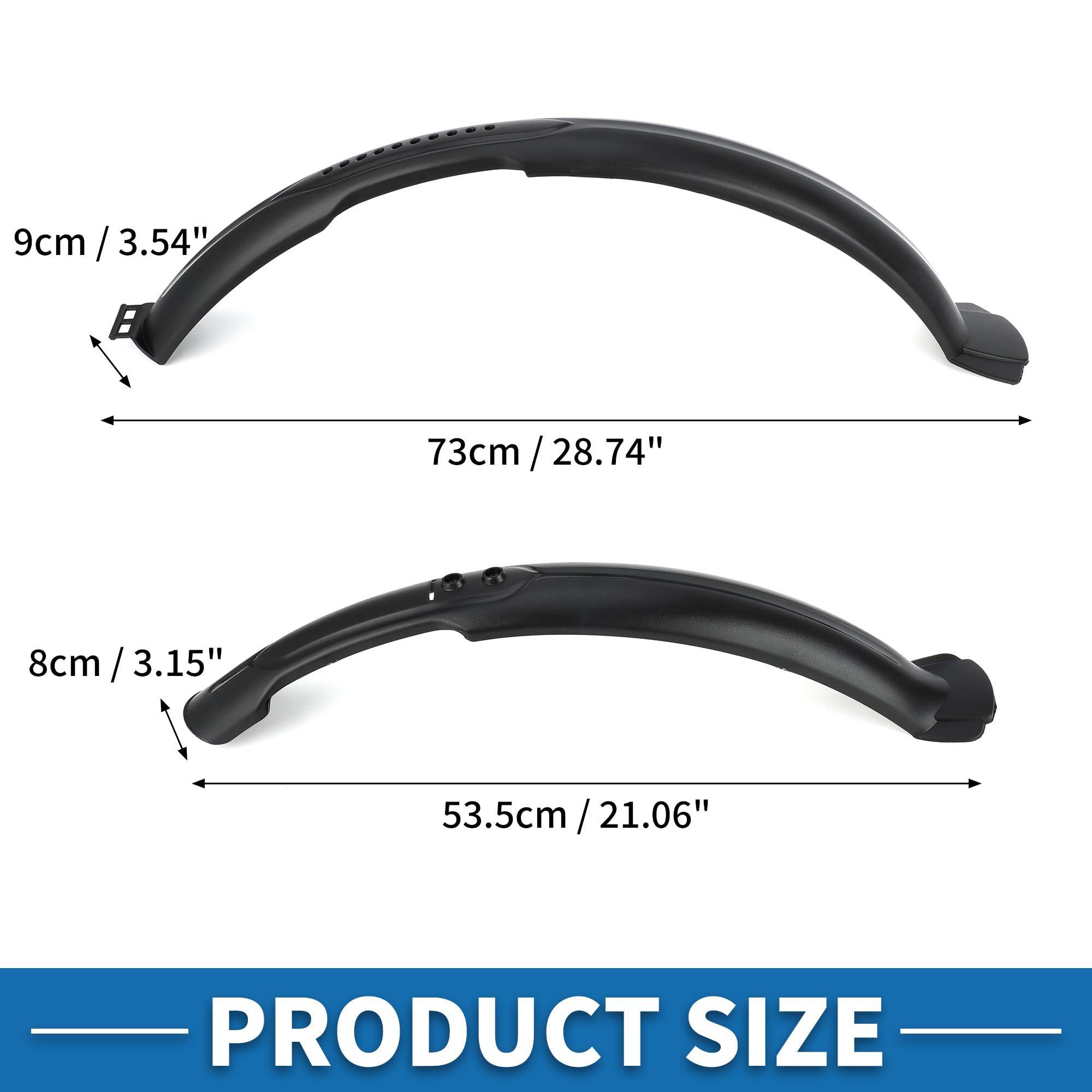 A ABSOPRO Parafanghi per Bicicletta Universali Nero 1 Set Ciclismo Plastica