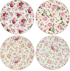 Gracie China Rose Chintz Dessertteller, 20,3 cm, 4 Stück