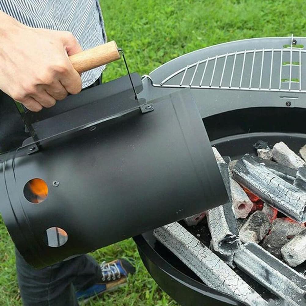 Accenditori a carbonella, accenditore per griglia BBQ, accenditore a Carbone con Impugnatura di Sicurezza in Legno, accensione per Barbecue a carbonella, per Cucina, Campeggio, Pesca, Picnic