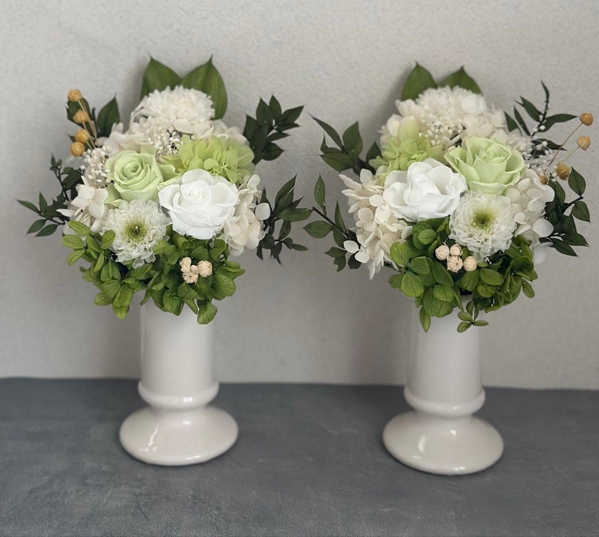 オーダー受付 仏花 プリザーブドフラワー 一基or一対 om792◉オーダー＊仏花＊お供え＊一対＊アレンジメント/t