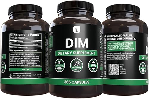 Miniatura 4 de PURE ORIGINAL INGREDIENTS Diindolilmetano (DIM) (365 cápsulas) sin relleno de magnesio o arroz, siempre puro, verificado por laboratorio