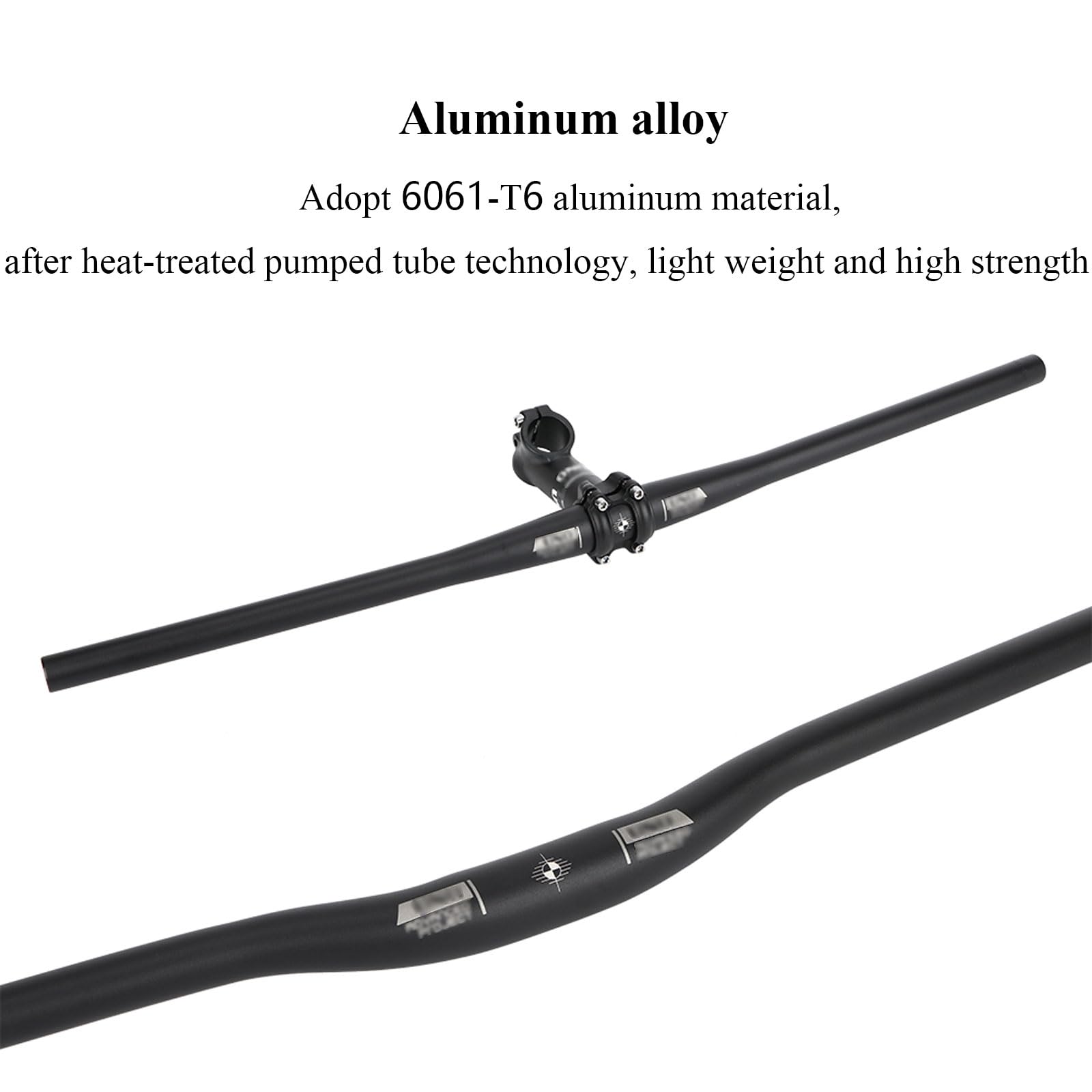 Fahrradlenker, Lenkererhöhung, MTB-Fahrradlenker, Leichter, arbeitssparender Fahrradlenker, Mountain Road-Fahrradlenker aus Aluminiumlegierung, 31,8 mm x 740 mm