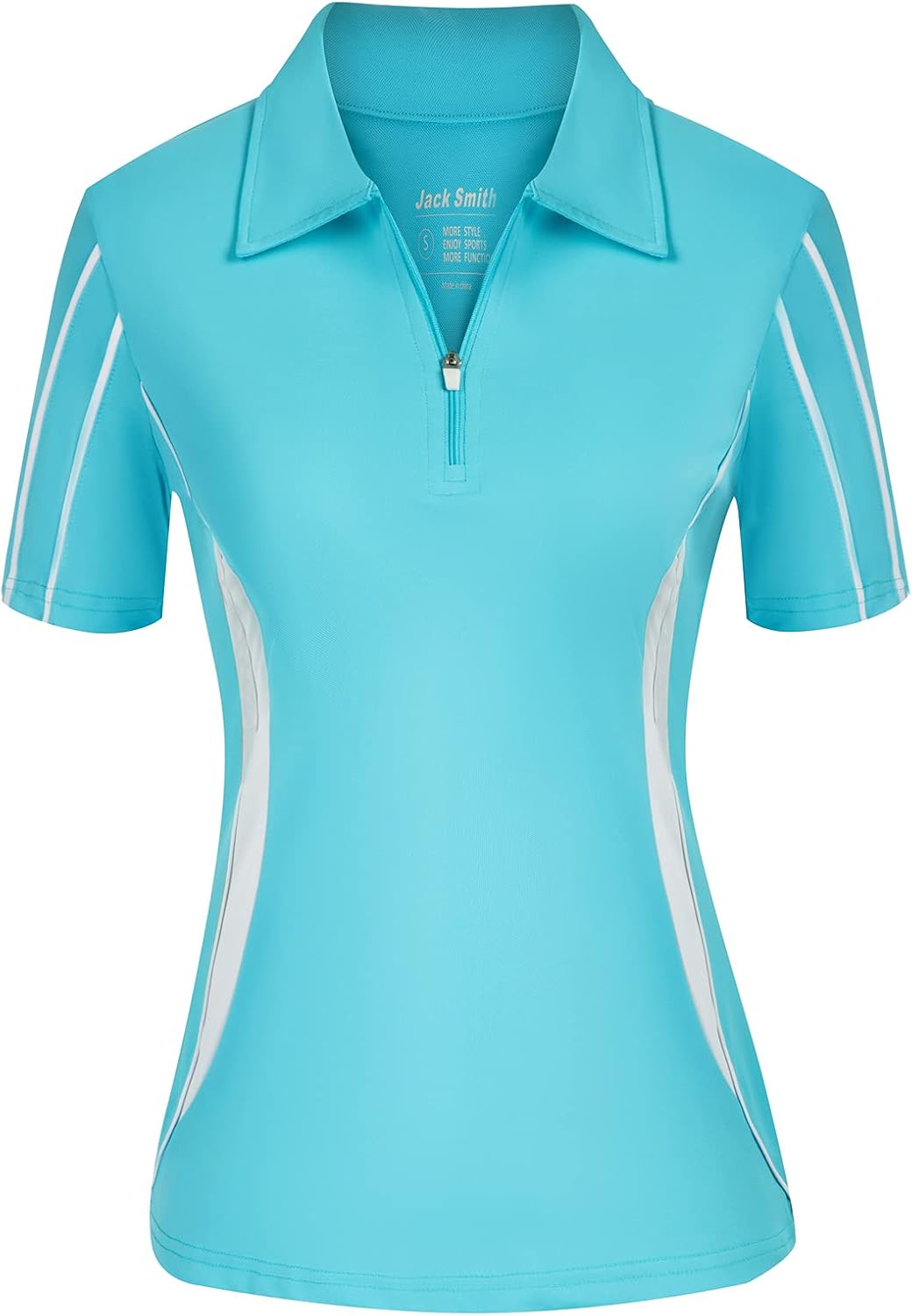JACK SMITH Women Golf Polo Shirts Zipper Moisture Wicking Tennis Shirts Short Sleeve Slim Fit Sport Active Tops S-XXL : Sports & Outdoors