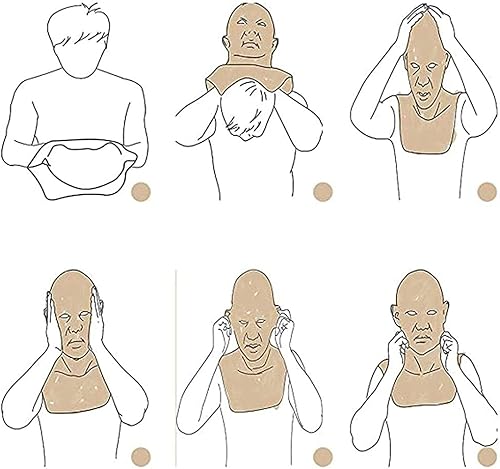 Miniatura 6 de Cubierta realista de silicona para la cabeza de anciano, casco de látex novedoso para Halloween, cosplay, fiesta, baile de máscaras, accesorios