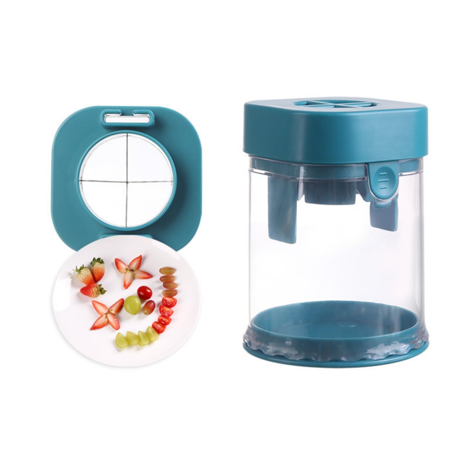 Shntig Blue Abs Fruit Cutting Set For Safe & Simple Preparation Of Various Fruits, For Home Kitchen Compact Fruit Cutter