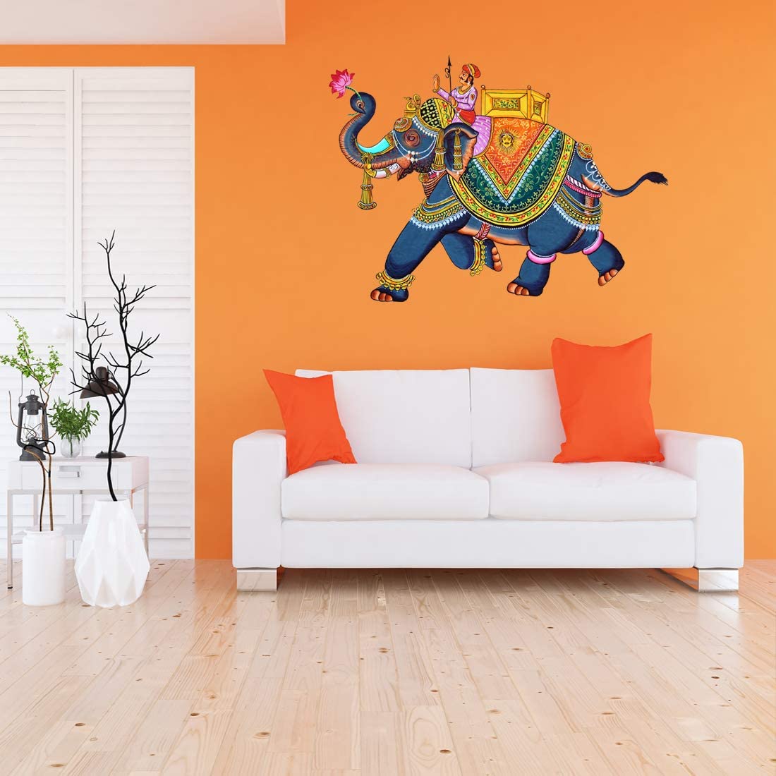 Akki Wold Elephant rangolis Wall Sticker for Living Room, Bedroom, Kids Room, (Multicolor,Size - 44 Cm X 61 Cm) (B0BGSFD3QW) Amazon Price History, Amazon Price Tracker