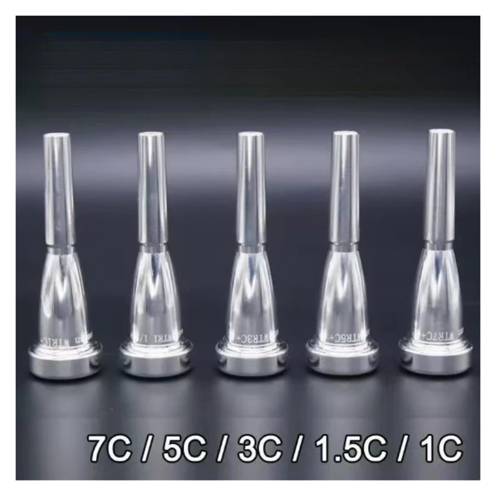 7C, 5C, 3C, 1,5, 1C Professionelle versilberte Trompetenmundstücke. Robust(5C)