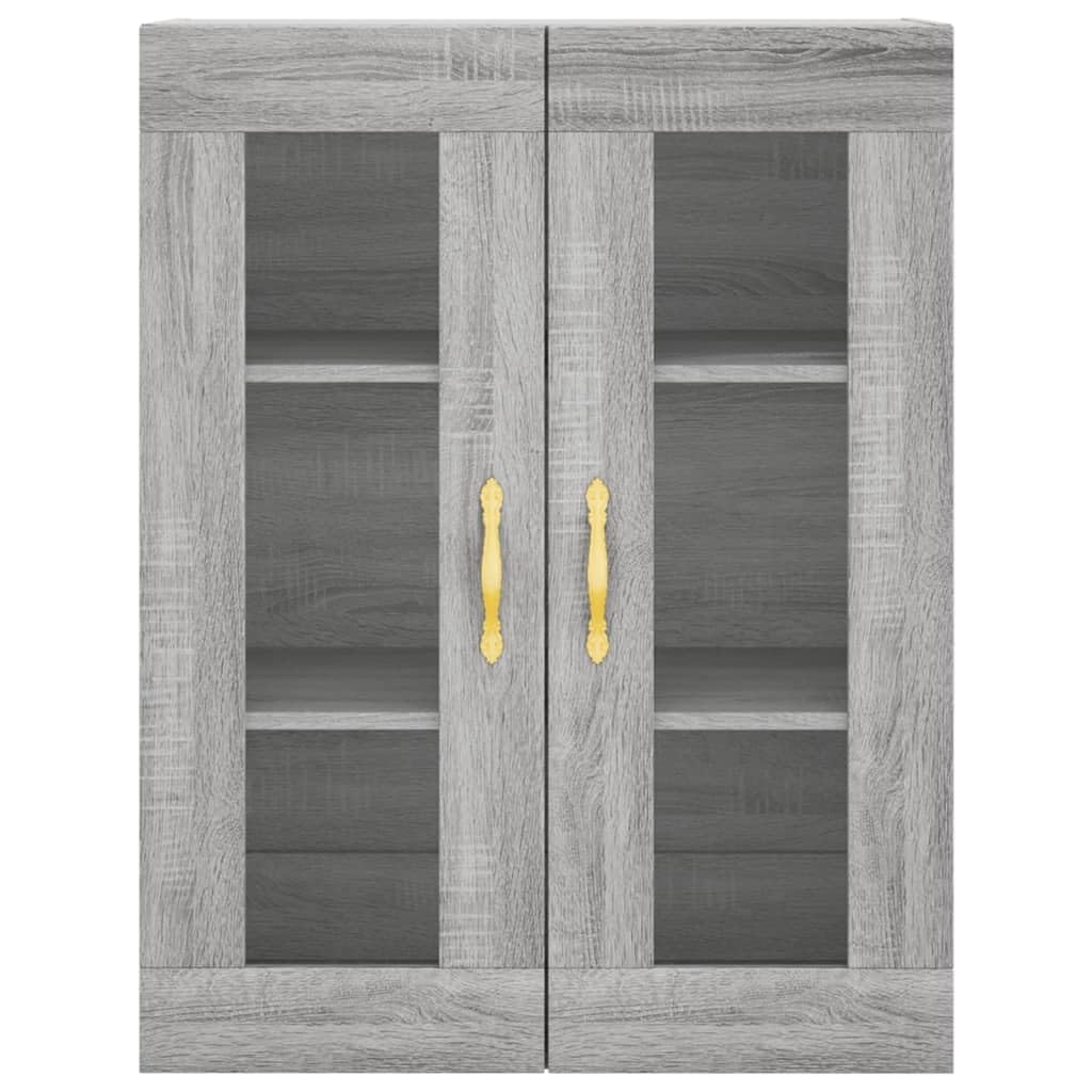 Armadio alto grigio Sonoma, 69,5 x 34 x 180 cm, con piedini in