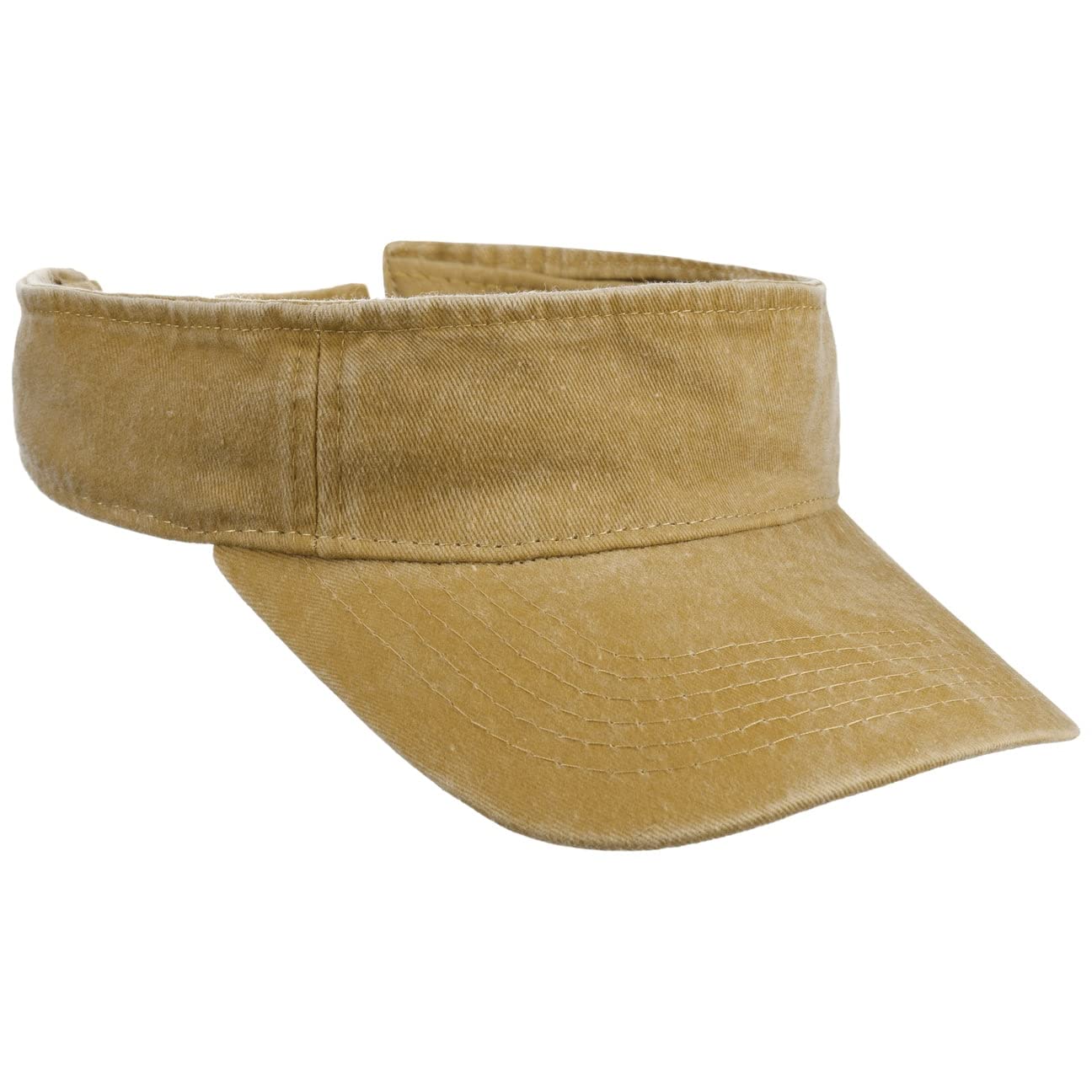 Lipodo Women's Yellow Washed Cotton Visor Cap Adjustable Hook-And-Loop Closure Casual Unisex Summer One Size