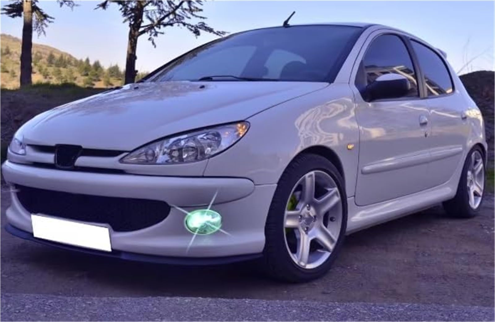 Becquet Avant for Peugeot 206 et Cupra R, kit de 3 pièces, becquet Universel (Blanc) Lame de Pare-Chocs Avant(Black Matte Black)