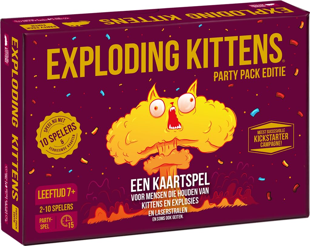 Exploding Kittens | Exploding Kittens Party Pack | Card Game | 7+ | 2-10 spelers | 15 minute | NL