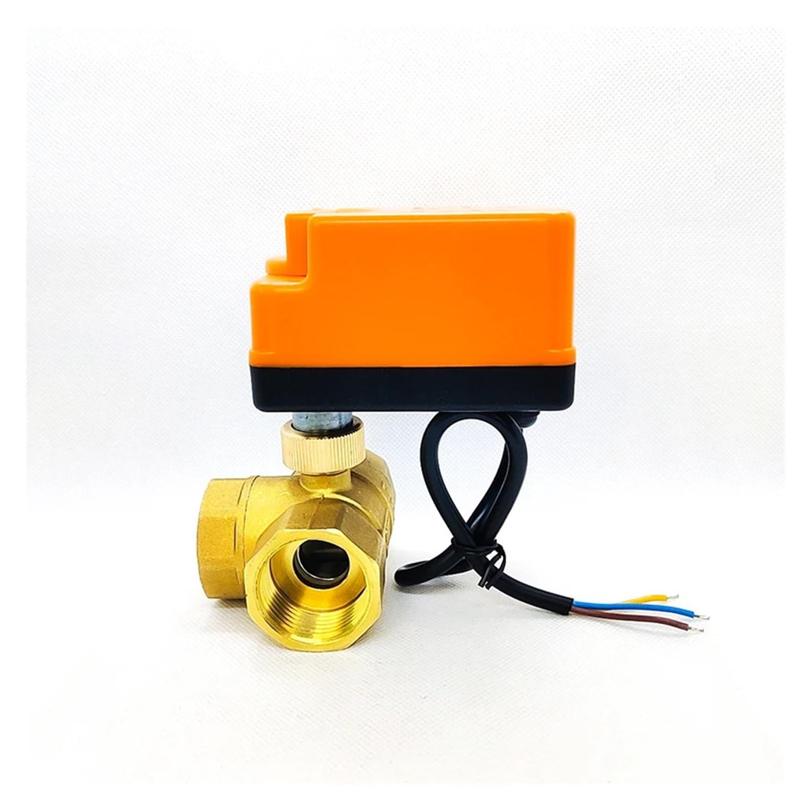 Mosiężny elektryczny zawór kulowy, elektryczny siłownik trójdrożny z ręcznym przełącznikiem, 1/2 ", 3/4", 1 ", 1-1/2", trzy przewody, dwa sterowanie, 220V, 24V, 12V (34,AC220V)