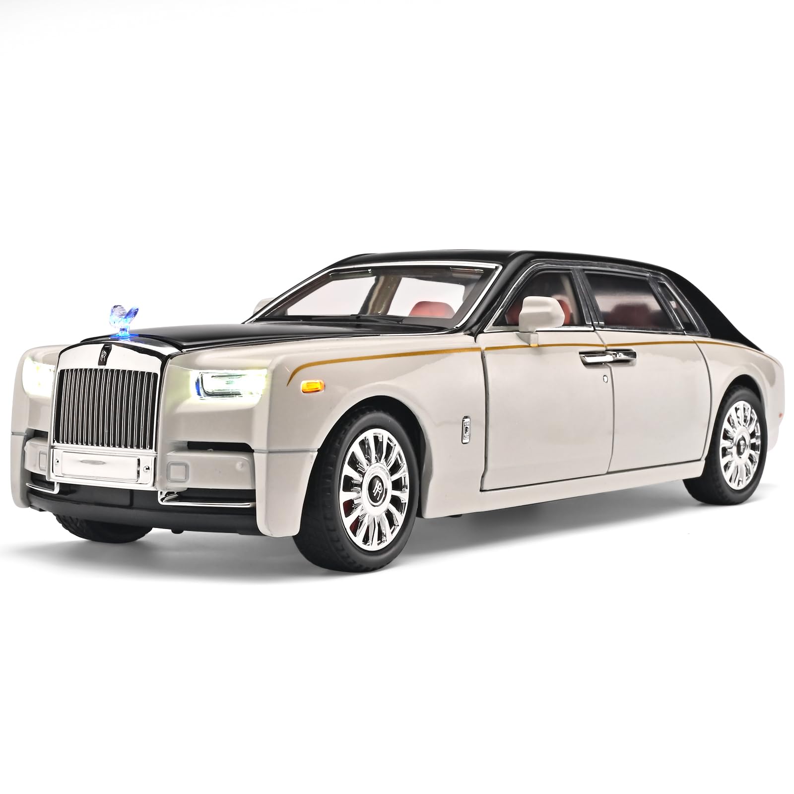 OANMYJJO Car Toys for Boys 1/18 Diecast Cars Phantom Model Car Kits Collectible Suitability for Children and Adults,Pull Back Cars with Light and