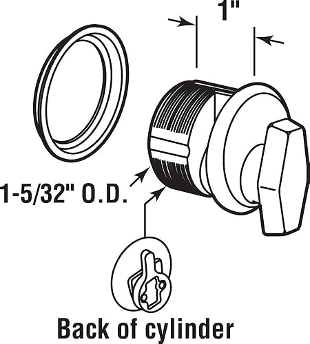 Miniatura 2 de Prime-Line J 4531 - Cerradura para puerta comercial, 1-532 pulgadas x 1 pulgada de fundición a presión de bronce Zamak (paquete individual)