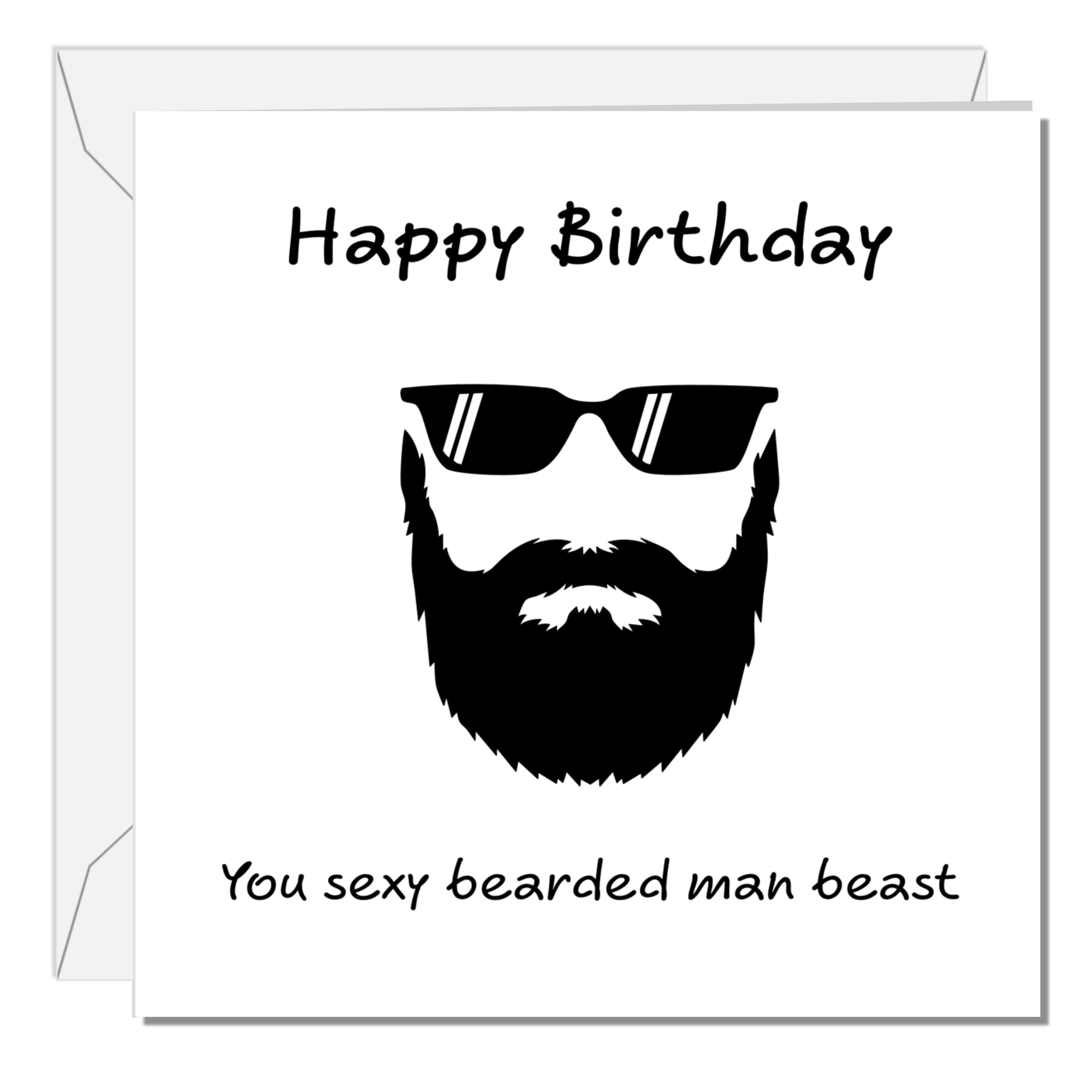 SWIZZOO Sexy Beard Birthday Card for Bearded Men - Funny Male Birthday Cards for Dad, Humorous Grandad Cards, Amusing Dad Card, Fathers Day Special, Husband Birthday Card, Handmade