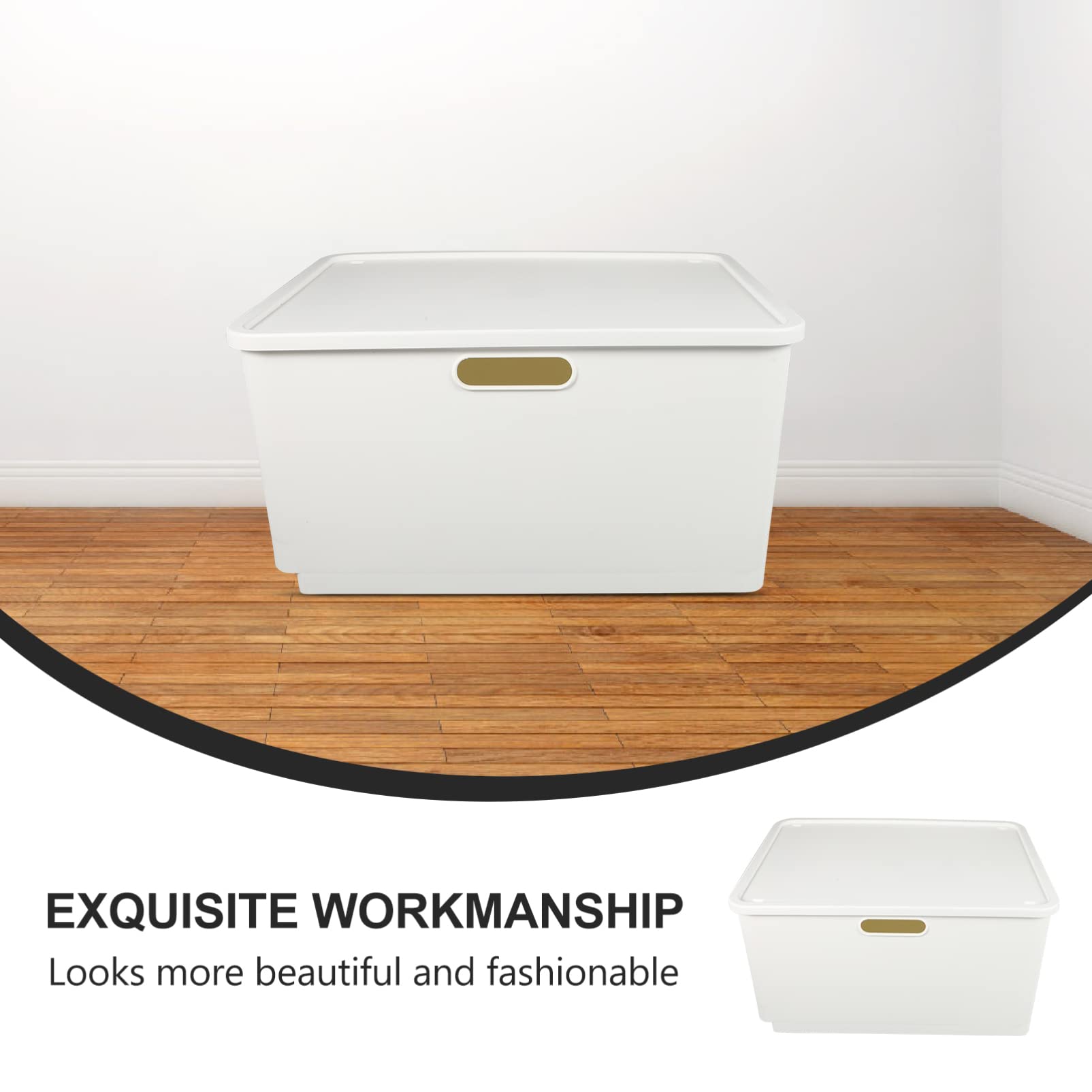Amosfun Kunststoffbox mit Deckel aus Pp Weiße Aufbewahrungsbox für Haushaltswaren und Kleinteile Schlichtes Design für Ordnung im Zuhause