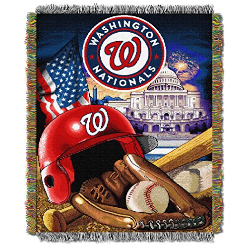 Northwest MLB Washington Nationals Unisex-Adult Woven Tapestry Throw Blanket, 48" x 60", Home Field Advantage