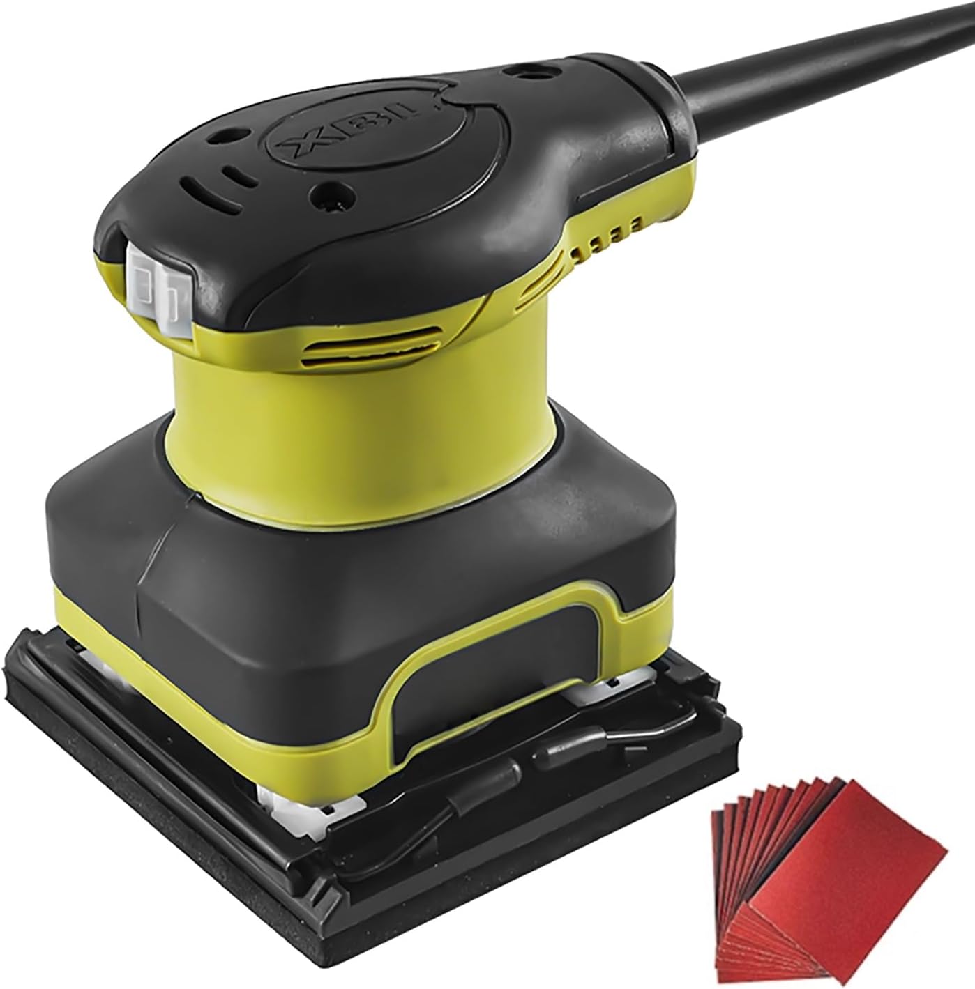 Wood sanders for woodworking,With Handle, Dust Switch, and 100-Sheet Sandpaper Assembly, electric hand sander,13,500 OPM Sander, 390W