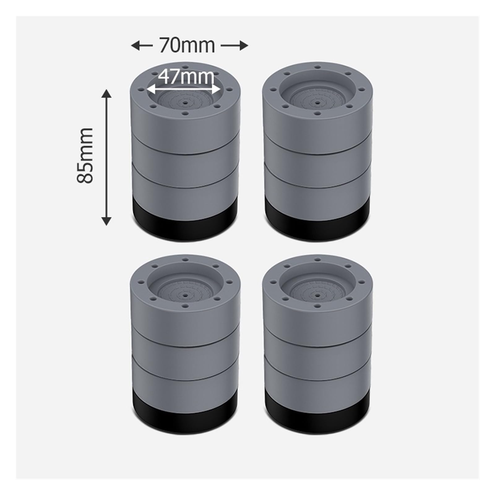 Almohadillas de goma universales for lavadora | Amortigua y protege los pies de la máquina, reduciendo los daños por fricción en el suelo.(4pcs Blue 85mm)
