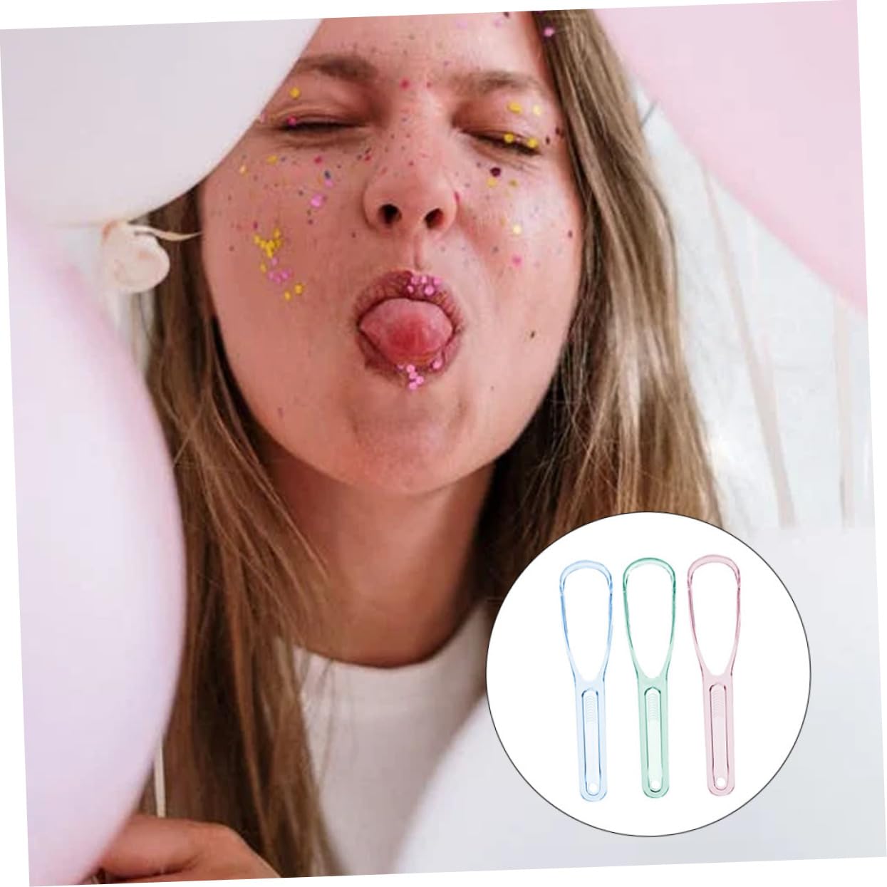 PACKOVE 3Pcs Safe Scrapers Oral Tool for Bad Breath Gentle Gums Easy to Use