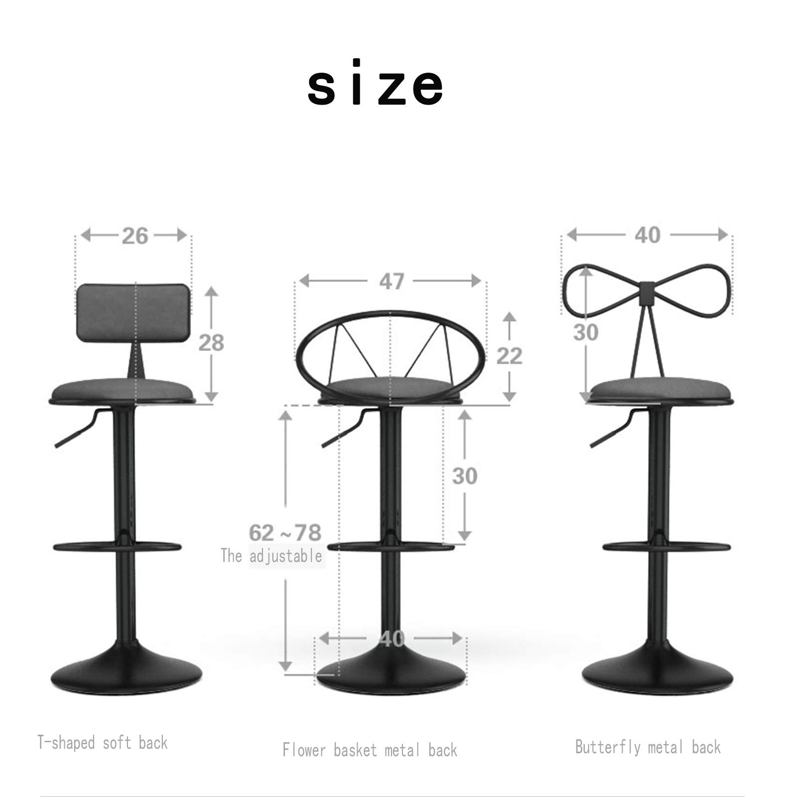 Sgabello da Bar Girevole Regolabile in Altezza,Schienale Alto,Sgabello da Bar Moderno E Semplice,Adatto per Soggiorno Bar,Portata 140kg,Sono Disponibili più Modelli