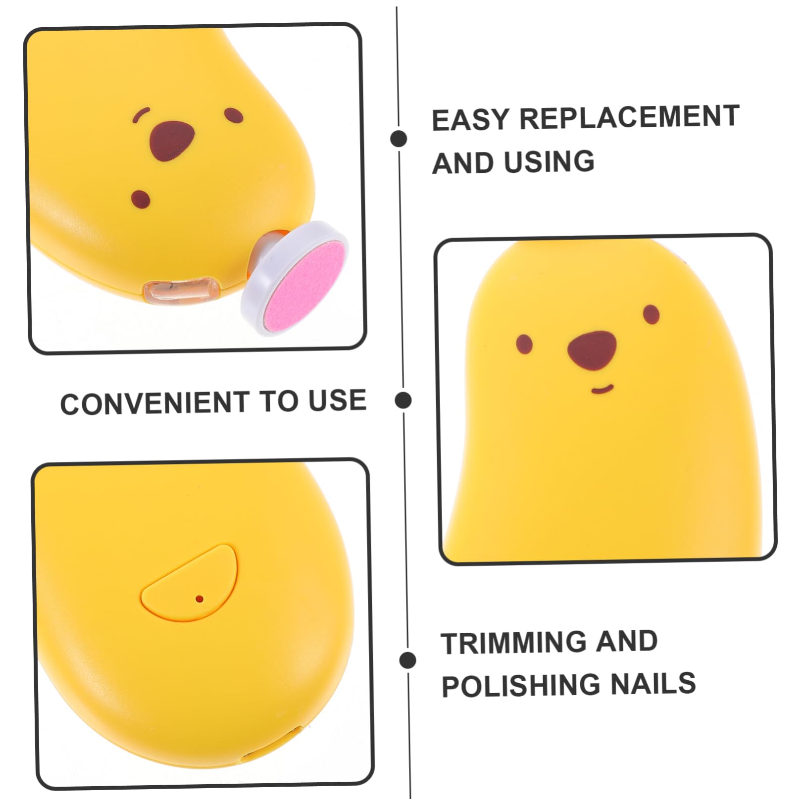 PartyKindom Electric Nail Nail Clipper Set with 6 Grinding Heads Safe for Newborns