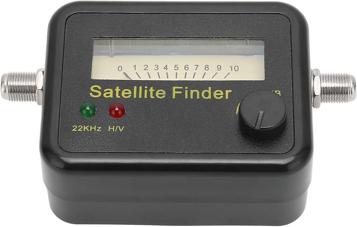 Digital Satellite Finder Professional Ultra Sensitive TV Antenna Signal Strength Meter for Fast Adjustment for Outdoor Enthusiasts, Color: Black, 1 X Digital Satellite Finder Suitable for