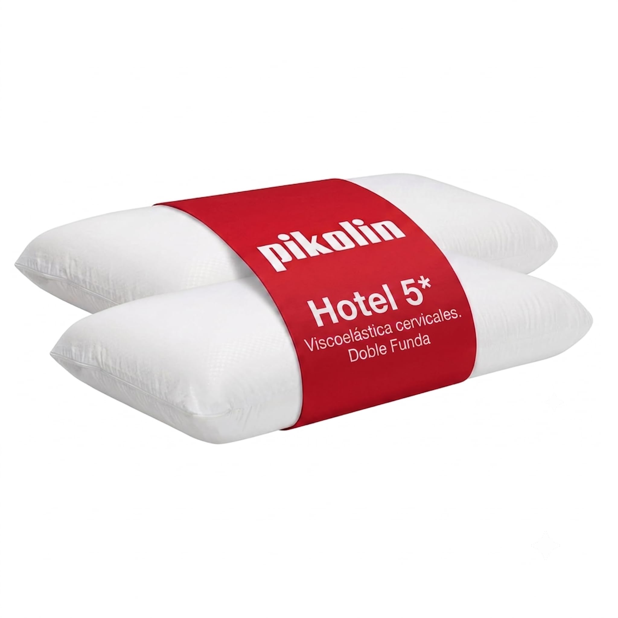 PIKOLIN Pack 2 Almohadas Hotel Viscoelásticas 60cm Doble Funda | Pack 2 unidades | Memory Foam viscoelástico | Firmeza alta 11cm | Doble funda cremallera | Oeko-Tex en oferta en Amazon