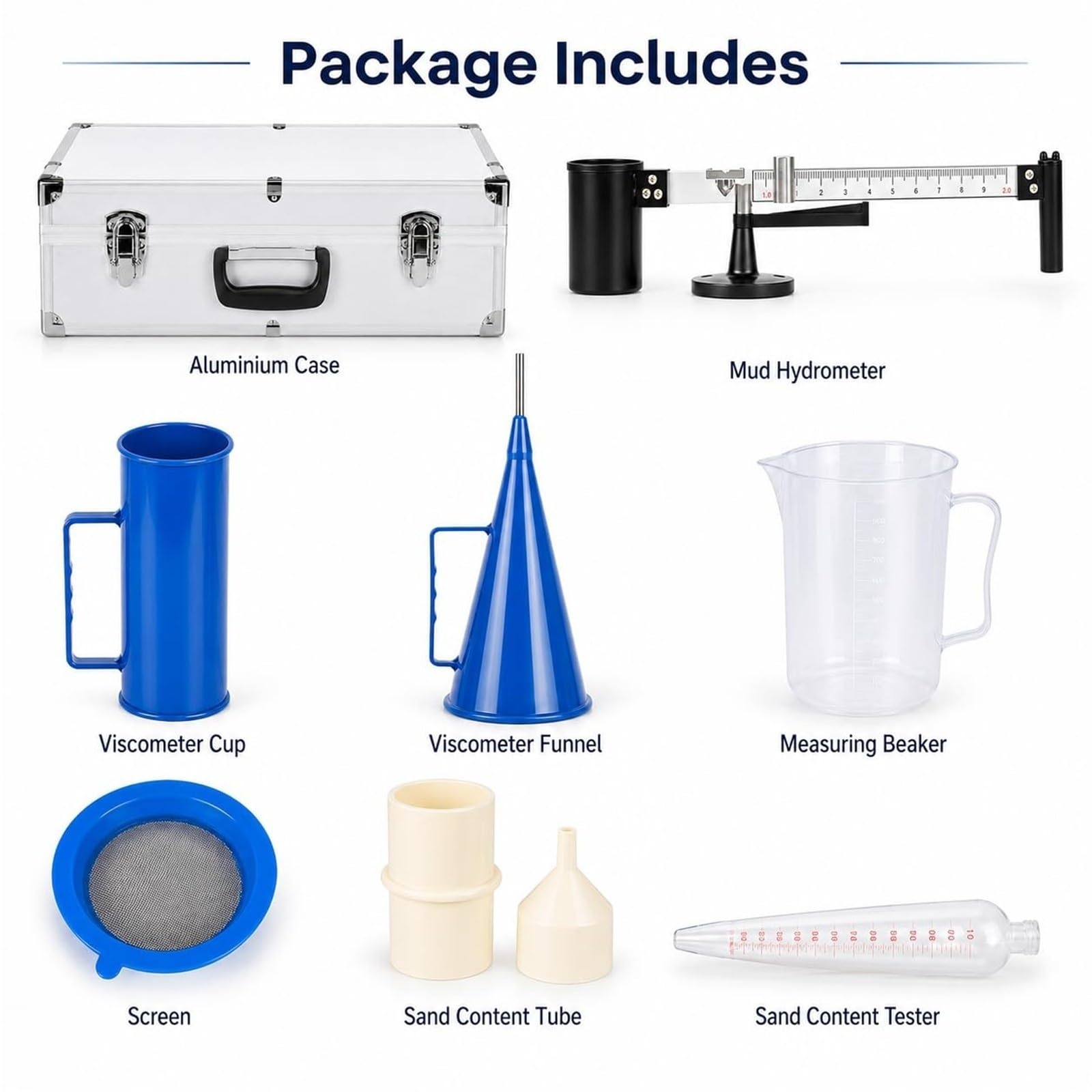 Kit viscosimetro fango portatile, misuratore sabbia fango per lab/campo