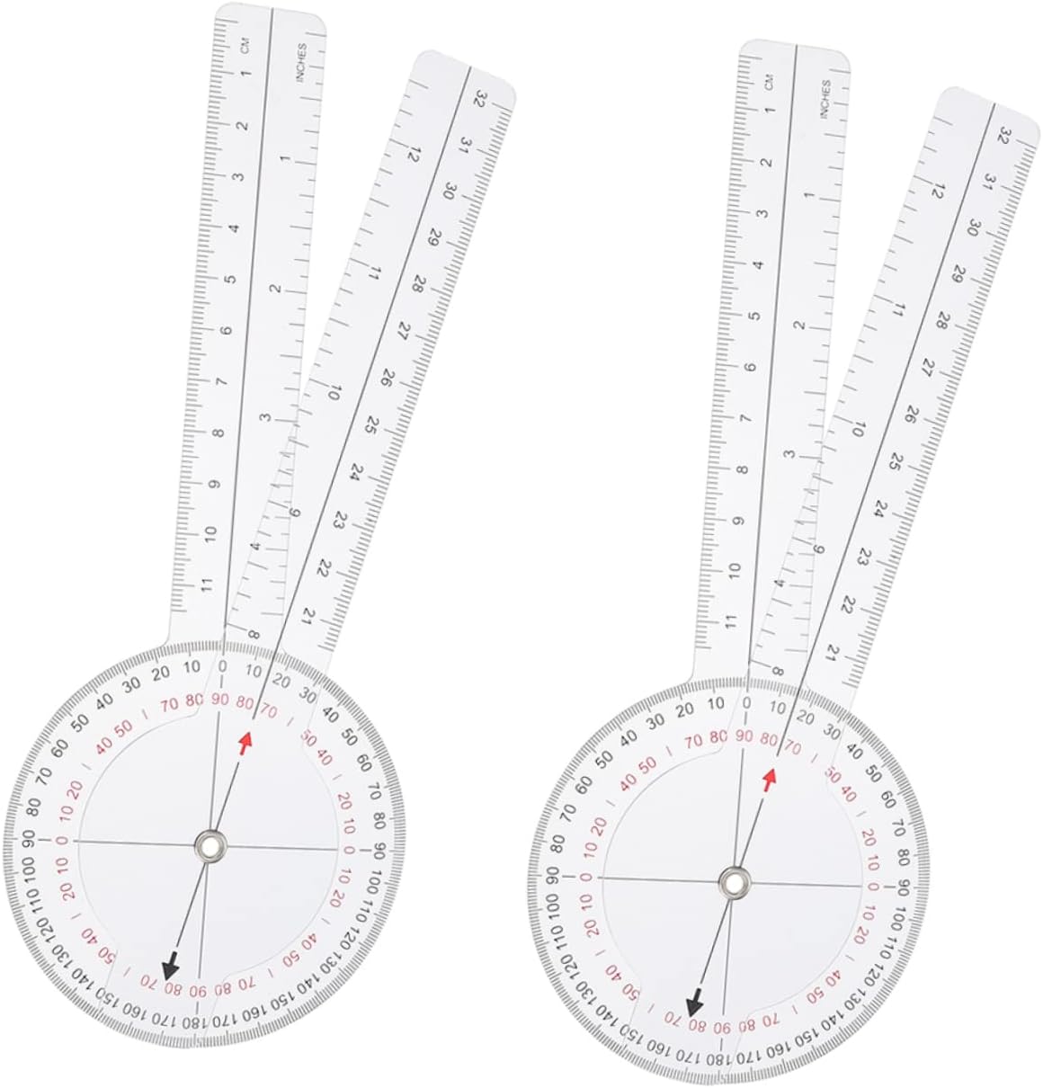 VILLCASE 8pcs Angle Ruler Measuring Goniometer Protractor for School Rotatable Tool