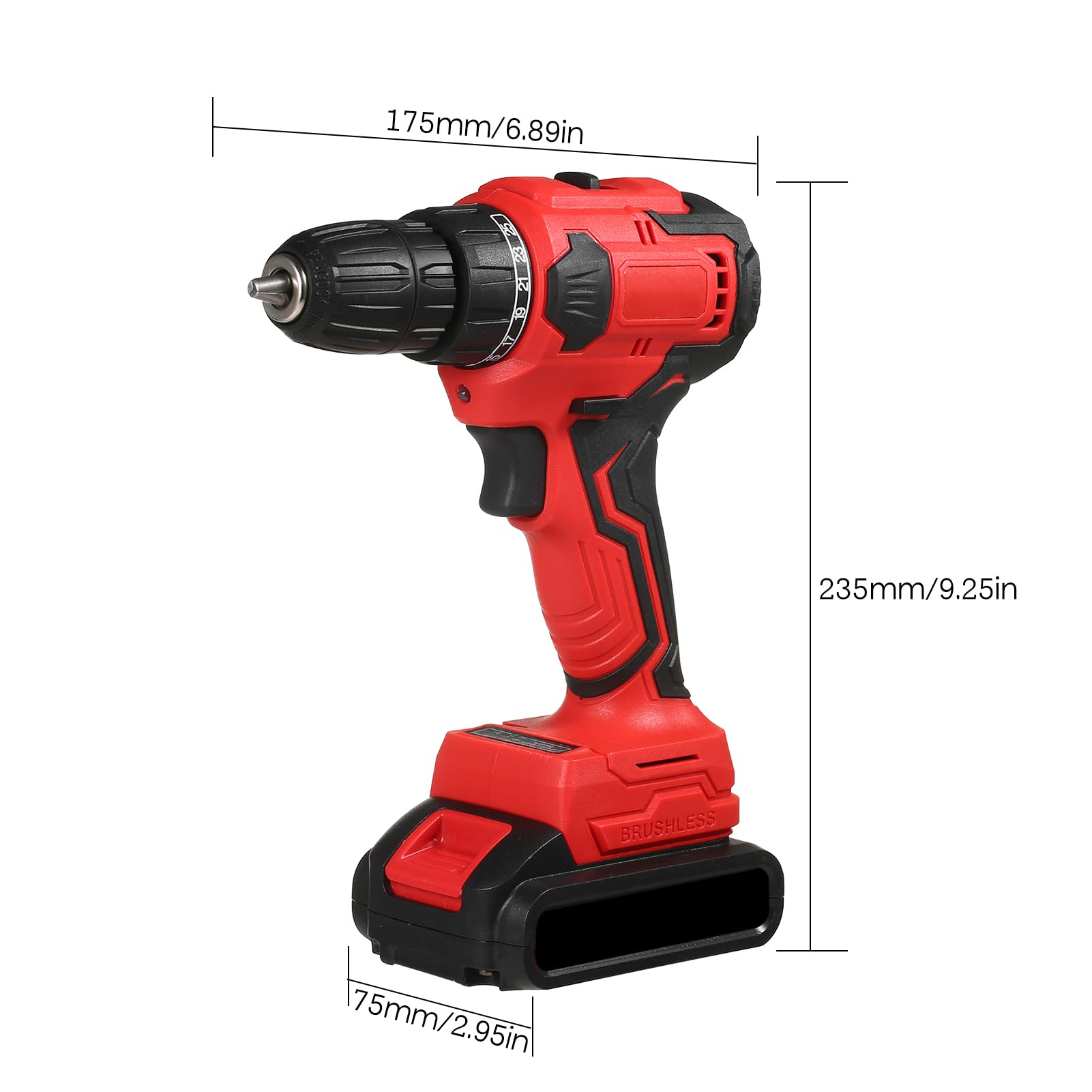 Domary Set di Trapani Elettrici Senza Spazzole da 21 V per Carichi Pesanti con Luce a LED per Lavori Domestici e Progetti Fai-da-te
