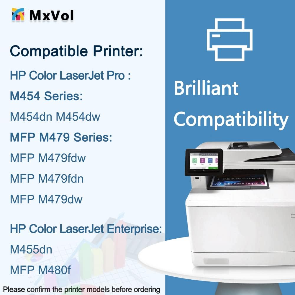 414A Toner Cartridges 4 Pack【Patented Chip】 Compatible Replacement for HP 414A W2020A 414X W2020X Work with HP Color Pro MFP M479fdw M454dw Enterprise M455dn MFP M480f Printers Ink (4 Pack)