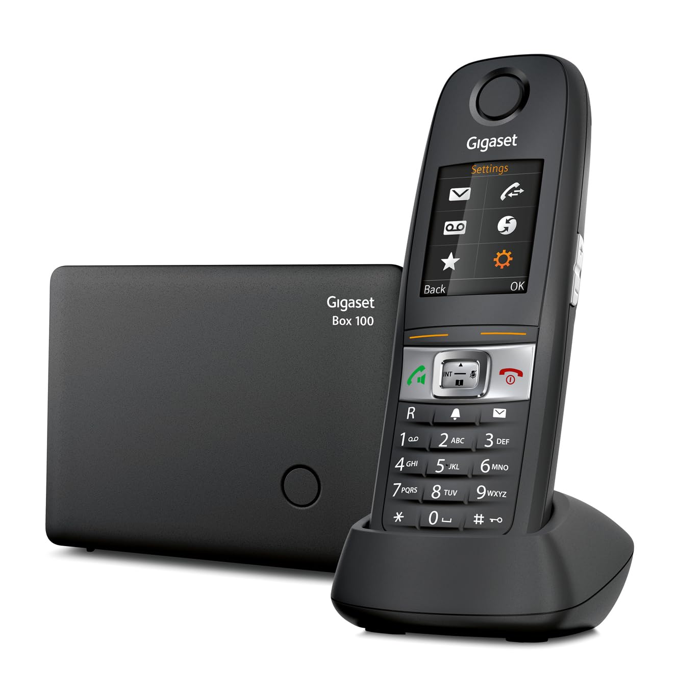 Gigaset E630 - Teléfono DECT Inalámbrico para conexión a una base DECT existente - Resistente al gua y al polvo (IP65), Negro [Versión Española]