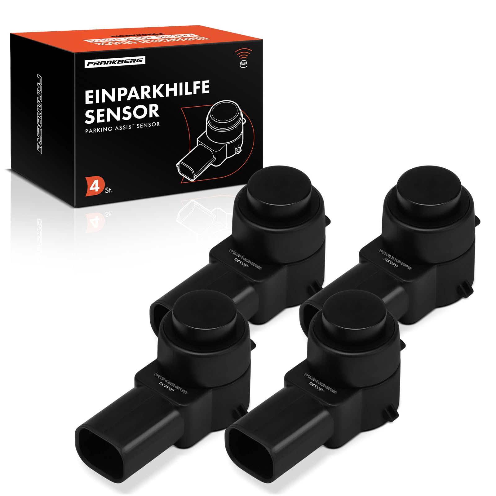 Frankberg 4x Parksensor PDC Sensor Vorne Hinten 3-Polig | Kompatibel mit Astra J Astra J Caravan Corsa D Insignia A Insignia B Grand Sport Replace# 13303039
