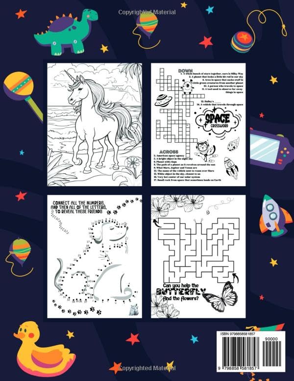 Activity Book For Kids Ages 6-11:: 110 Pages of Mazes, Crosswords, Connect the Dots, Cryptograms, Spot the Difference, Shape Sudoku, Word Searches, Coloring and Many More! image 3