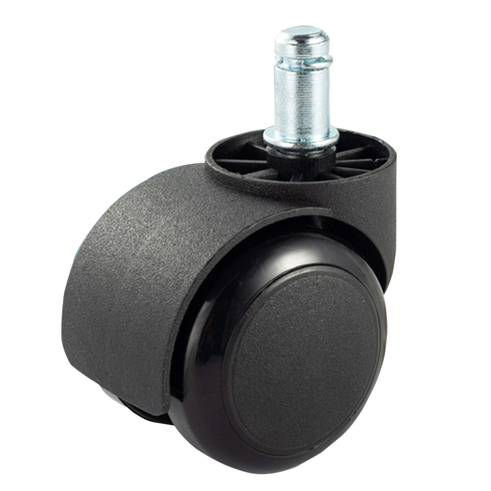 5 Stück Bürostuhlrollen, Universalzapfen 11 mm x 22 mm, Ersatzräder, Zwillingsrollen, Lenkrollen, bodenschonend, auswechselbare Ersatzmöbelrollen aus Polyurethan