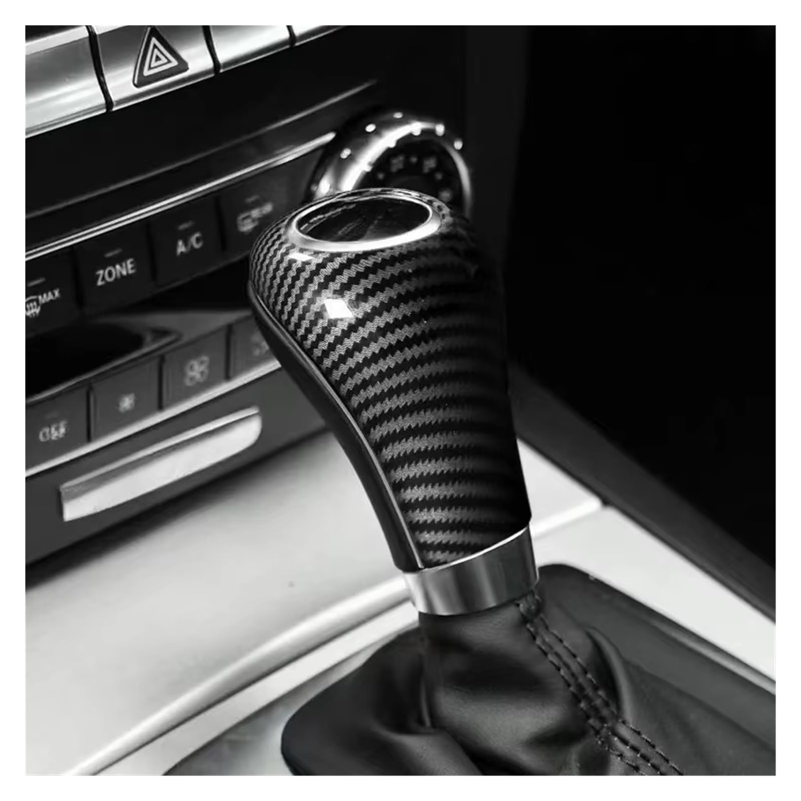 Shift Gear Knob Cover For Benz For W204 For W211 For W212 For W169 Gear Shift Knob Cover Carbon(Style1)