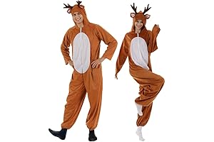 Christmas Reindeer Adult Costume Unisex Deer Animal Onesie Party Jumpsuit