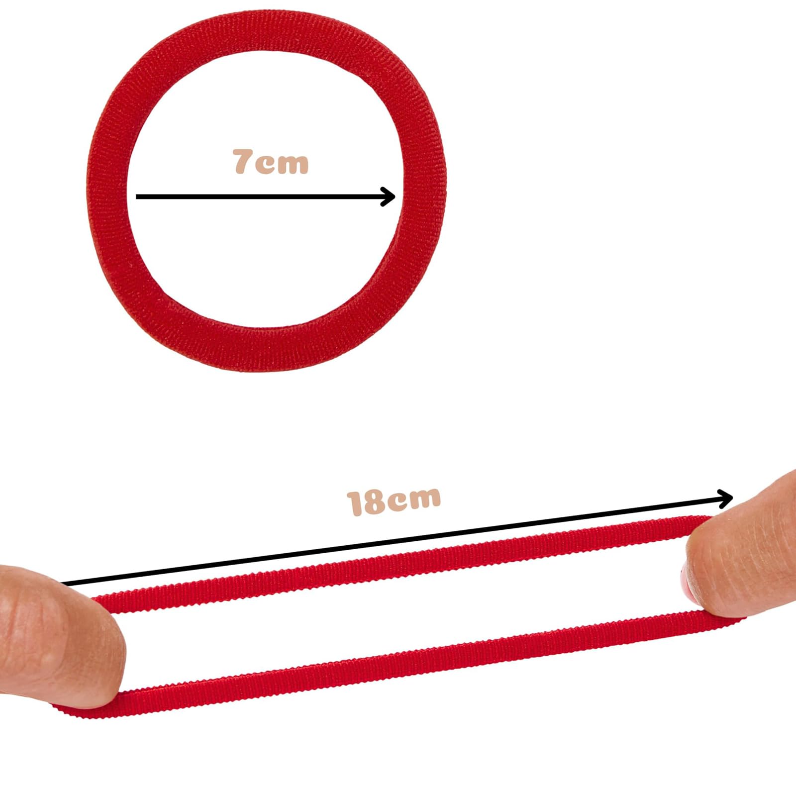 50 Pcs 8mm Red Thick Hair Bands,Hair Ties Christmas Stocking Fillers Women and Girls, School Hair Accessories - Image 4