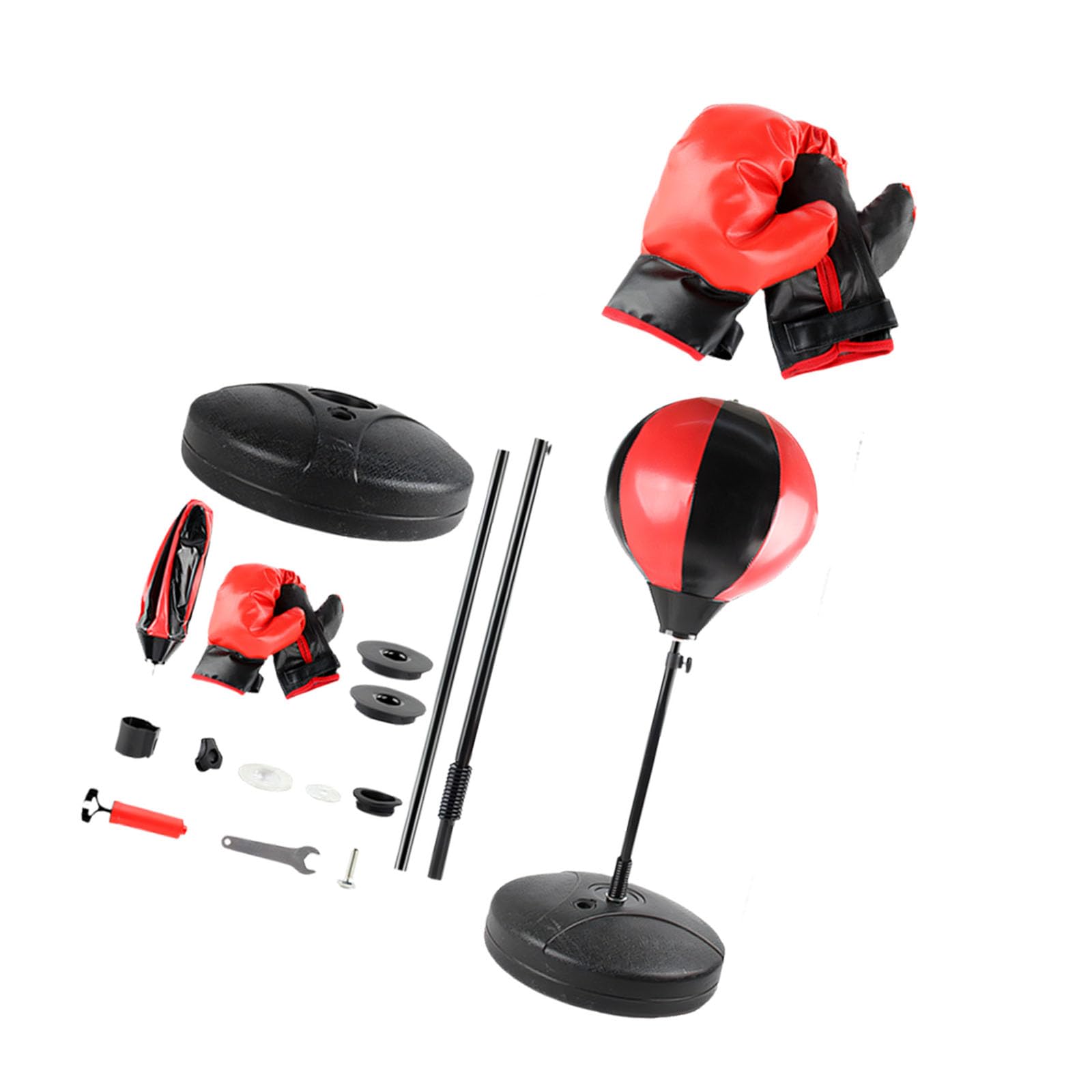 Set di palle da boxe ad altezza variabile con molla di ritorno e base resistente per allenamento fitness a casa per allenamento di coordinazione occhio-mano