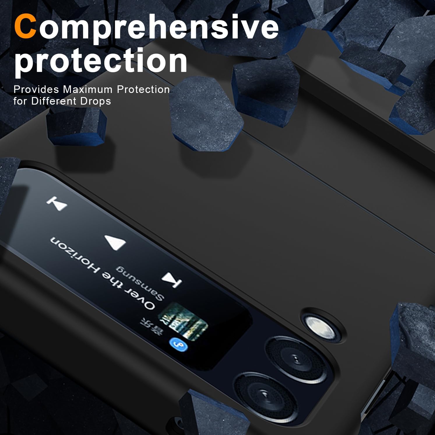 Galaxy Z Flip 5 5G Case with Stand,Military-Grade Protective Case,Lightweight,Slim Fit Rugged Shockproof Cover,Black 6-Z Flip5-08