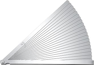 Hotop 25 Blades Steel Feeler Gauge Tapered Feeler Gauge Set Stainless Steel Dual Marked Metric and Imperial Measuring Tool for Measuring Gap Thickness or Width (0.038-1.02 Mm)