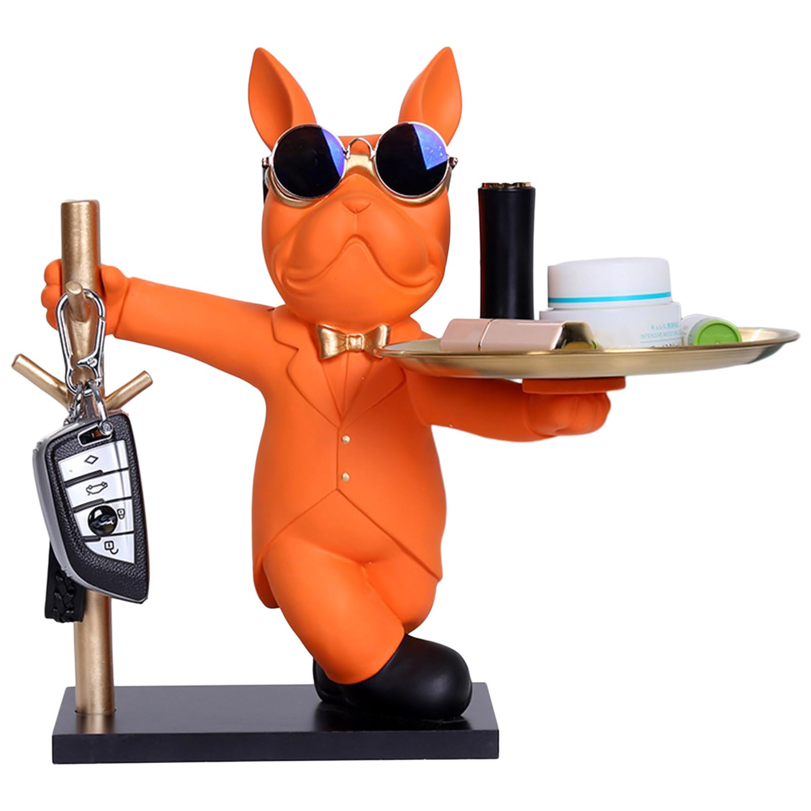 Desktop-Figuren, Tierstatue, Ornament, Große Ohren, Sitzender Hund, Skulptur, Ornament, Wohnzimmer, Schlafzimmer, Schreibtisch, Nachttisch, Home-Desktop-Dekoration, Heimdekor-Statuen (Farbe: Gold