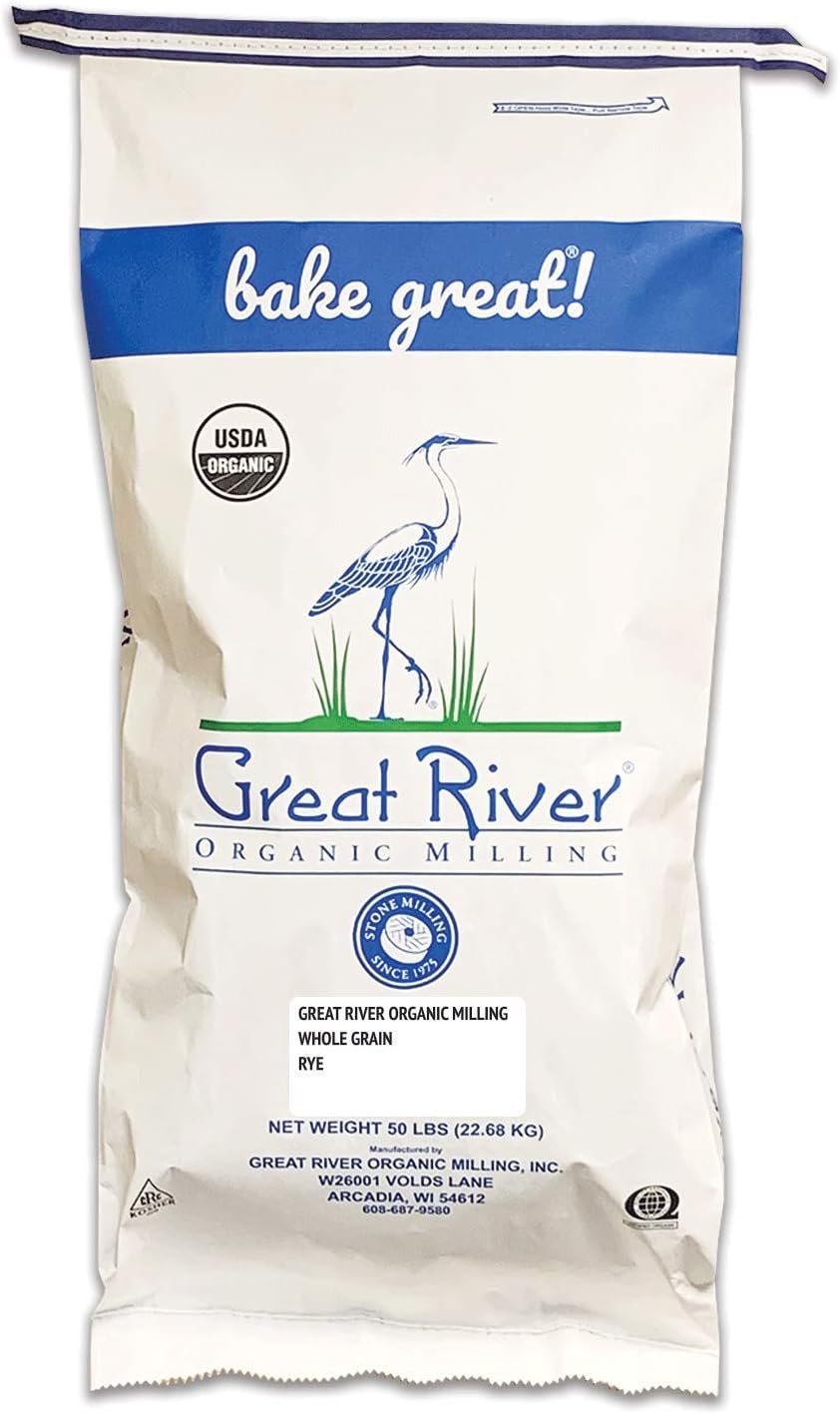 Great River Organic Milling, Whole Grain, Rye Grain, Organic, 50-Pounds (Pack of 1)USDA Organic